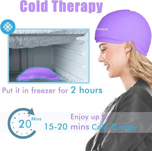 2 Packs Cold Cap for Chemotherapy Patients, Chemo Care Package for Women and Men, Migraine Ice Cap, Ice Hats for Migraines, Head Cooling Cap for Headach，Cooling Hat for Stress Relief, Cold Compress in Saudi Arabia