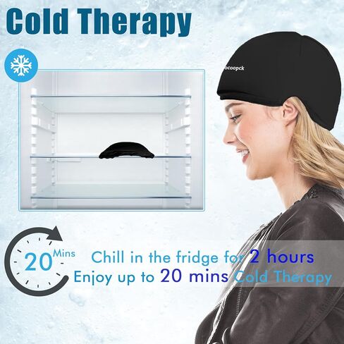 عبوتان من غطاء بارد لمرضى العلاج الكيميائي، مجموعة العناية الكيميائية للنساء والرجال، غطاء ثلج للصداع النصفي، قبعات ثلج للصداع النصفي، غطاء تبريد الرأس للصداع، قبعة تبريد لتخفيف التوتر، ضغط بارد in Kuwait