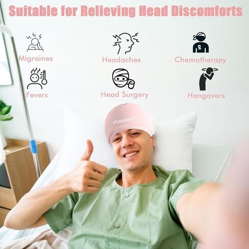 2 Packs Cold Cap for Chemotherapy Patients, Chemo Care Package for Women and Men, Migraine Ice Cap, Ice Hats for Migraines, Head Cooling Cap for Headach，Cooling Hat for Stress Relief, Cold Compress in Saudi Arabia
