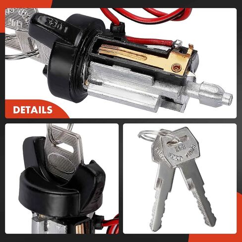 A-Premium Ignition Lock Cylinder with 2 keys Compatible with Ford, Lincoln & Mercury Vehicles - Mustang, Ranger, Continental, Town Car, Bronco II, Country Squire, Mark VI, Capri, Colony Park, Cougar in Saudi Arabia