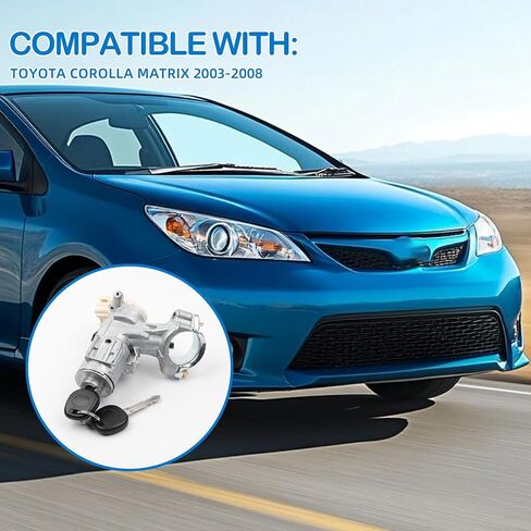 Ignition Lock Cylinder Switch with 2 Keys Compatible with 2003-2008 Toyota Corolla Matrix Replace 45020-02-3 in Saudi Arabia