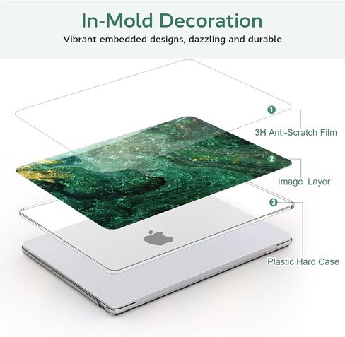 B BELK Compatible with MacBook Air 13 inch Case 2024 2023 2022 M3 M2 A3113 A2681 Liquid Retina Display, Plastic Hard Shell Case for MacBook Air 13.6 inch+Keyboard Cover+Screen Protector, Pink Marble in Kuwait