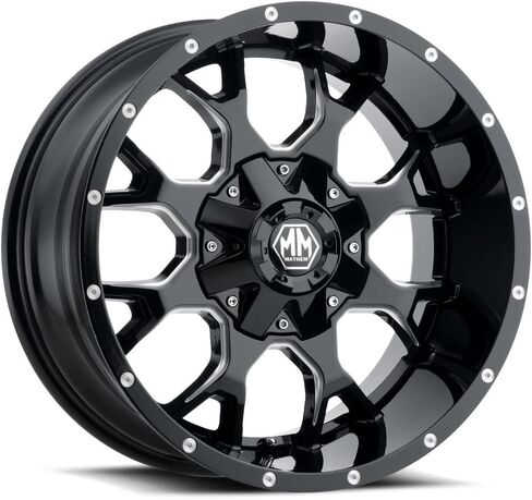 Mayhem Warrior 8015 Black/Milled Spokes 20X10 6-135/6-139.7-25mm 106mm Wheel with Painted (20 x 10. inches /6 x 139 mm, -25 mm Offset) in Saudi Arabia