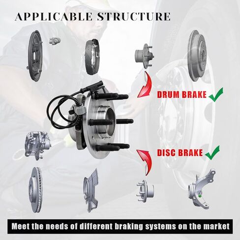 2WD Front Wheel Bearing Hubs Assembly Fit for Cadillac Escalade ESV, Chevy Avalanche, Silverado 1500, Suburban 1500, Tahoe, GMC Sierra 1500, Yukon XL 1500, 6 Lugs w/ABS, Pair Hubs, OEM 515097 in Saudi Arabia