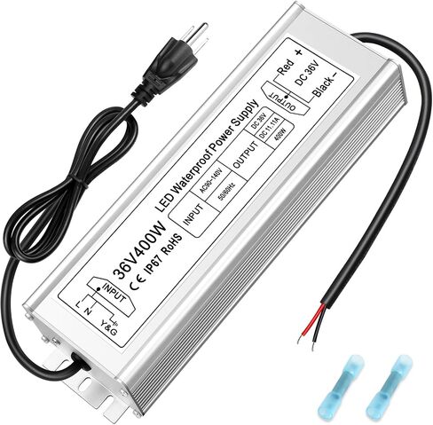 inShareplus 48V 400W LED Power Supply, IP67 Rainproof Waterproof Outdoor Driver,AC 90-140V to DC 48V Low Voltage Transformer, Adapter Converter for LED Light, Computer Project, Outdoor Use in Kuwait