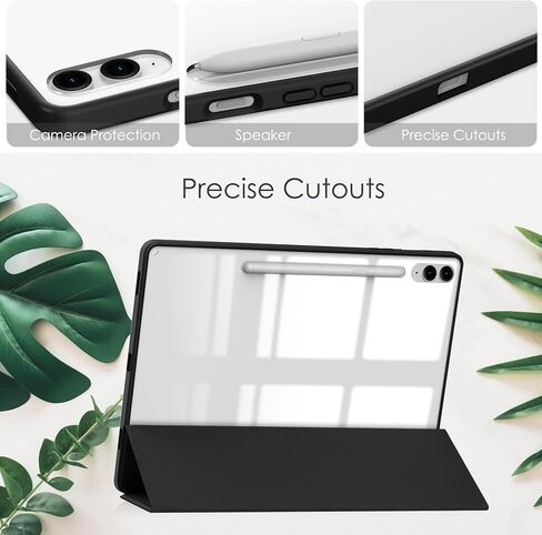 Hybrid Slim Case for Samsung Galaxy Tab S9 FE 10.9 Inch/Galaxy Tab S9 11 Inch 2023, Ratesell Shockproof Cover with Clear Transparent Back Shell, with S Pen Holder Black in Kuwait