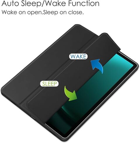 Hybrid Slim Case for Samsung Galaxy Tab S9 FE 10.9 Inch/Galaxy Tab S9 11 Inch 2023, Ratesell Shockproof Cover with Clear Transparent Back Shell, with S Pen Holder Black in Kuwait