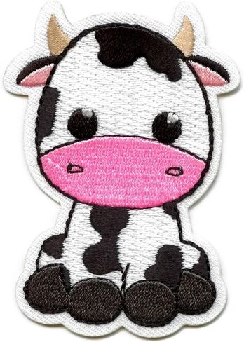 Cute Cow Patch Embroidered Iron On in Saudi Arabia