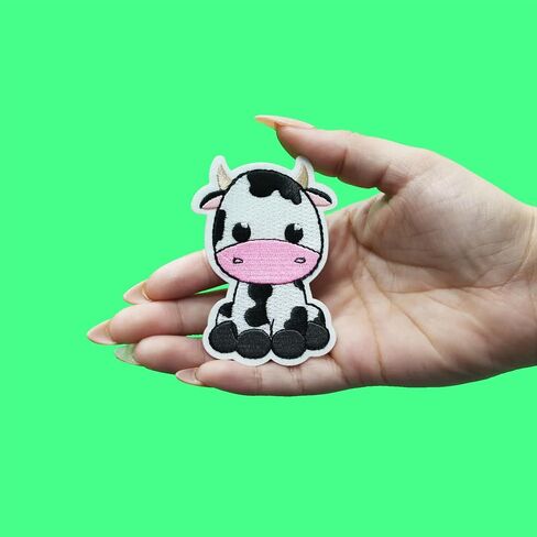 Cute Cow Patch Embroidered Iron On in Saudi Arabia
