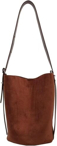 Women Suede Bucket Shoulder Bag Fashion Vegan Leather Slouchy Hobo Bag Office Tote Handbag Crossbody Designer Purse in Kuwait