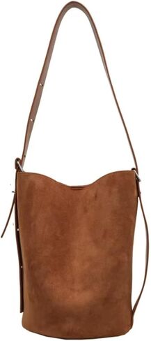 Women Suede Bucket Shoulder Bag Fashion Vegan Leather Slouchy Hobo Bag Office Tote Handbag Crossbody Designer Purse in Kuwait