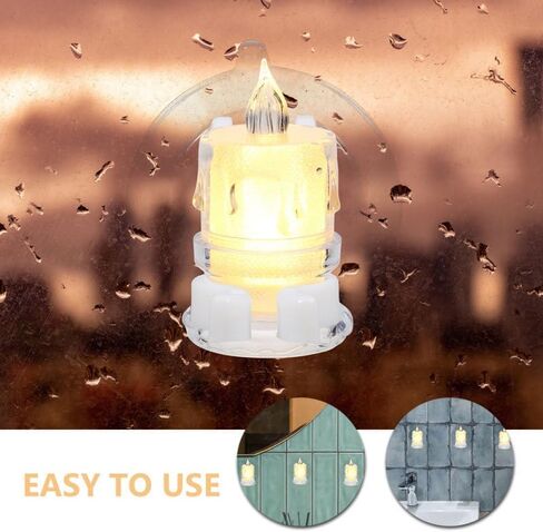 Cabilock 6pcs Candle Lamp Accessories - Led Suction Cup Candle Holder Clamps with Adjustable Rod for Window and Wall Decoration Multi-Use PVC Design in Saudi Arabia