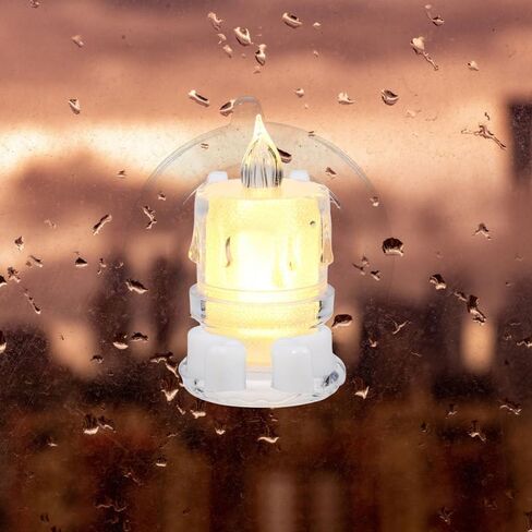 Cabilock 6pcs Candle Lamp Accessories - Led Suction Cup Candle Holder Clamps with Adjustable Rod for Window and Wall Decoration Multi-Use PVC Design in Saudi Arabia