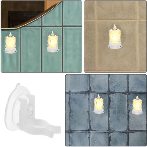Cabilock 6pcs Candle Lamp Accessories - Led Suction Cup Candle Holder Clamps with Adjustable Rod for Window and Wall Decoration Multi-Use PVC Design in Saudi Arabia