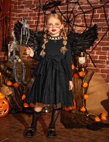 Arshiner Toddler Girls Tutu Dress Princess Tiered Tulle Long Sleeve Bowknot Birthday Party Dresses in Saudi Arabia