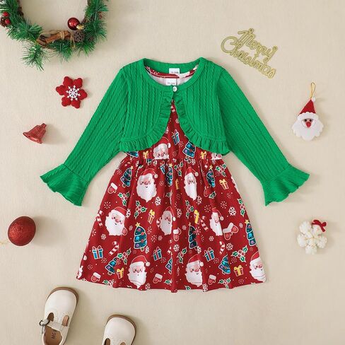 Girls Dress and Cardigan Sleeveless Floral Print Tank Dresses and Bolero Shrug 2 Piece Kids Girl Spring Outfit in Kuwait