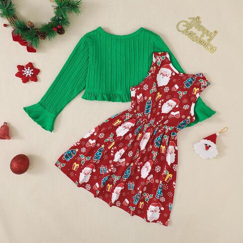 Girls Dress and Cardigan Sleeveless Floral Print Tank Dresses and Bolero Shrug 2 Piece Kids Girl Spring Outfit in Kuwait