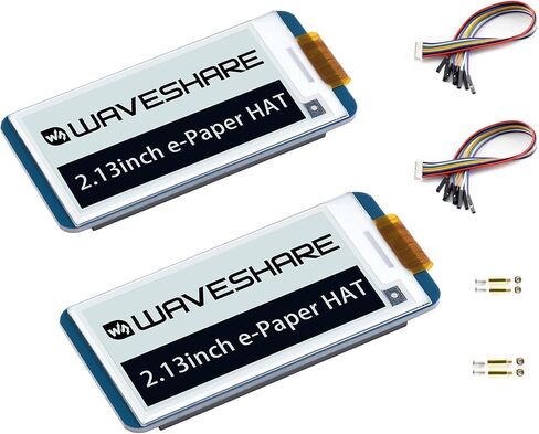 Waveshare 2.13inch E-Ink Display HAT 250x122 Pixel E-Paper for Raspberry Pi 5/4B/3B+/3B/2B/Zero W/WH/Zero 2 W/Jetson Nano SPI Interface, Black/White Two Display Colors, Support Partial Refresh in Saudi Arabia