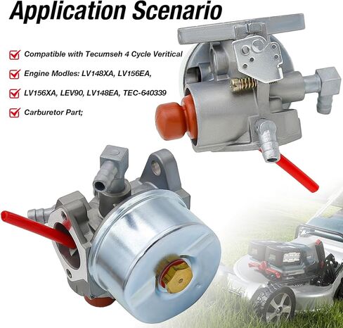 640339 Carburetor Replacement for Tecumseh LV148XA LV156EA LV156XA 4 Cycle Vertical Engine, LV148EA Carb Replacement for Craftsman 143033700 143034502 143034504 143044500 Engines in Saudi Arabia