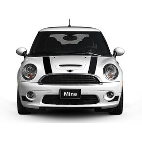 gs00144 Black with White Border Hood Stripes for MINI Cooper and S Hard Top F56 (2014 - Present) in Saudi Arabia