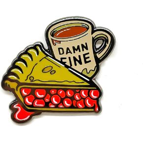 دبوس مينا القهوة الجميلة Cherry Pie Damn Fine - سلسلة التعاون - دبوس طية صدر السترة من المينا - شارة مطلية للملابس والحقائب والأشرطة in Saudi Arabia