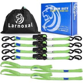 Ratchet Straps 4 Pack - 1,826 Lbs Break Strength 1 in x 15 Ft Medium Duty Ratchet Tie Down Straps with S Hooks Set for Truck, Cargo Van, Trailer, Motorcycle (Blue) in Saudi Arabia