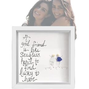 ديكور جداري فني مصنوع يدويًا من زجاج البحر للصداقة - هدية عمل فني مؤطرة لأفضل الأصدقاء in Kuwait