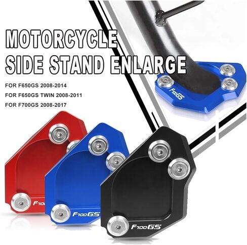 متوافق مع BMW F650GS F650 GS F 650GS 650 GS 2007-2014 وسائد تمديد للحامل الجانبي للدراجة النارية ولوحة دعم أكبر (أسود) in Kuwait