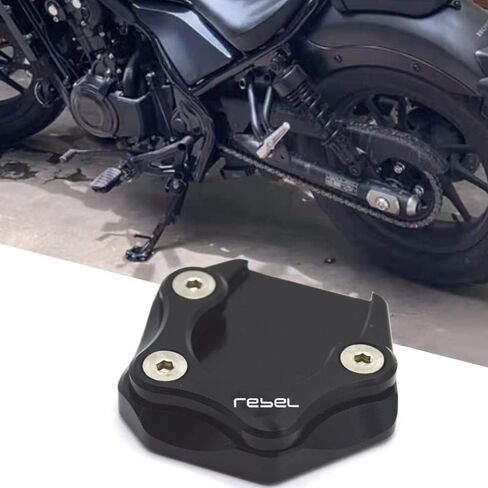 Motorcycle CNC Foot Side Stand Pad Plate Kickstand Enlarger Support Extension for CMX500 Rebel CMX 500 300 Rebel500 2017-After (Black) in Saudi Arabia