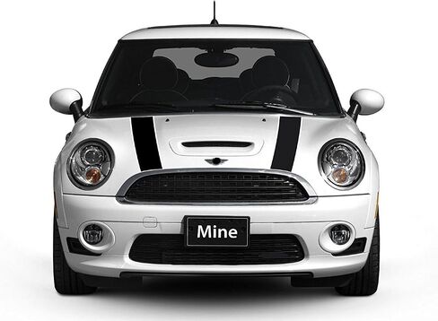 gs00144 Black with White Border Hood Stripes for MINI Cooper and S Hard Top F56 (2014 - Present) in Saudi Arabia
