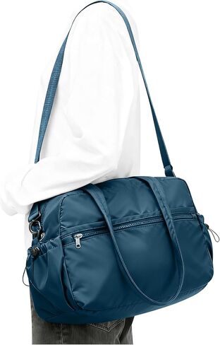 Travel Gym Duffel Bag for Women, Small Weekender Bags for Men with Trolley Sleeve for Airplane, Waterproof Carry on Bag Sport Tote Bags Hospital Holdalls, Peacock Blue in Saudi Arabia