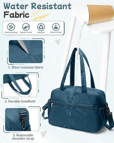 Travel Gym Duffel Bag for Women, Small Weekender Bags for Men with Trolley Sleeve for Airplane, Waterproof Carry on Bag Sport Tote Bags Hospital Holdalls, Peacock Blue in Saudi Arabia