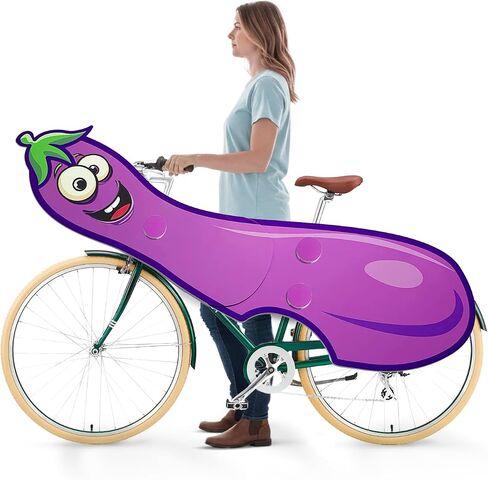 OWLHAUS Eggplant Bicycle Costume for Adults – Funny Halloween Bike Outfit | Fits Adult Bikes Only | Hilarious Party Costume for Parades, Festivals & Bold Events | Easy Assembly, Waterproof in Saudi Arabia