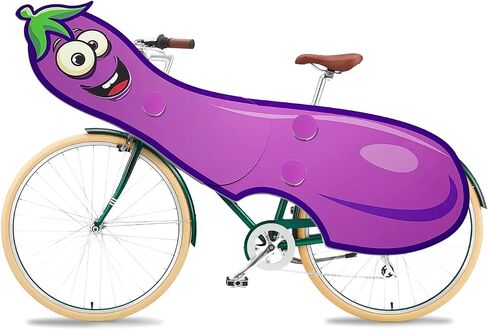 OWLHAUS Eggplant Bicycle Costume for Adults – Funny Halloween Bike Outfit | Fits Adult Bikes Only | Hilarious Party Costume for Parades, Festivals & Bold Events | Easy Assembly, Waterproof in Saudi Arabia
