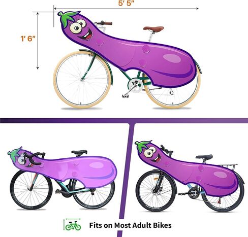 OWLHAUS Eggplant Bicycle Costume for Adults – Funny Halloween Bike Outfit | Fits Adult Bikes Only | Hilarious Party Costume for Parades, Festivals & Bold Events | Easy Assembly, Waterproof in Saudi Arabia
