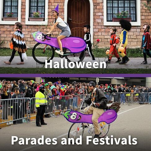 OWLHAUS Eggplant Bicycle Costume for Adults – Funny Halloween Bike Outfit | Fits Adult Bikes Only | Hilarious Party Costume for Parades, Festivals & Bold Events | Easy Assembly, Waterproof in Saudi Arabia