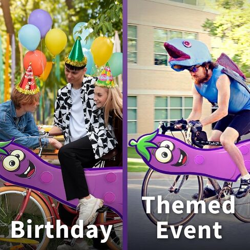OWLHAUS Eggplant Bicycle Costume for Adults – Funny Halloween Bike Outfit | Fits Adult Bikes Only | Hilarious Party Costume for Parades, Festivals & Bold Events | Easy Assembly, Waterproof in Saudi Arabia