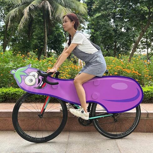 OWLHAUS Eggplant Bicycle Costume for Adults – Funny Halloween Bike Outfit | Fits Adult Bikes Only | Hilarious Party Costume for Parades, Festivals & Bold Events | Easy Assembly, Waterproof in Saudi Arabia