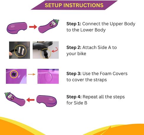 OWLHAUS Eggplant Bicycle Costume for Adults – Funny Halloween Bike Outfit | Fits Adult Bikes Only | Hilarious Party Costume for Parades, Festivals & Bold Events | Easy Assembly, Waterproof in Saudi Arabia