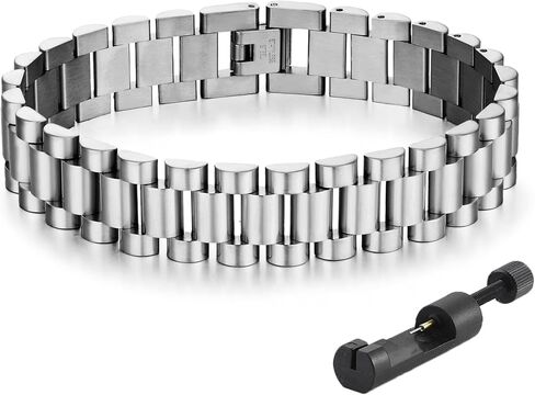 Replacement Watch Band with Width Size 10mm 12mm, Adjustable Crystal Steel Bracelet for Apple Watch Samsung Fitbit,5 Colors Gold Silver Rose Gold Black Two-Tone,Gift For Men Women in Saudi Arabia