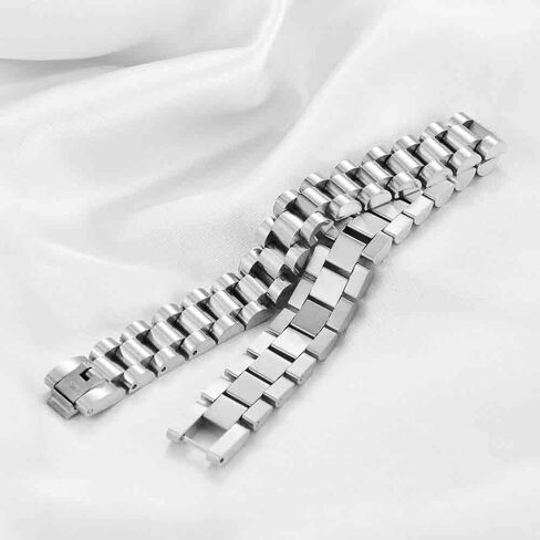 Replacement Watch Band with Width Size 10mm 12mm, Adjustable Crystal Steel Bracelet for Apple Watch Samsung Fitbit,5 Colors Gold Silver Rose Gold Black Two-Tone,Gift For Men Women in Saudi Arabia