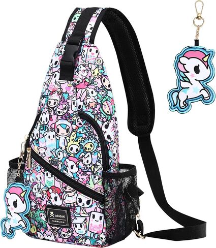 Tokidoki Crossbody Sling Bag with Unicorno Keychain Cute Chest Bag Shoulder Bag Daypack for Women Travel Sport Running Hiking in Saudi Arabia
