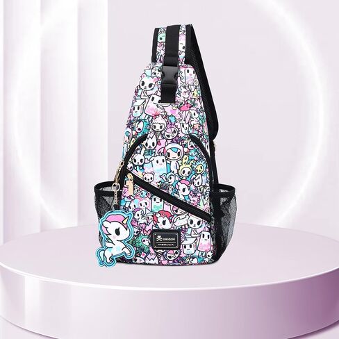 Tokidoki Crossbody Sling Bag with Unicorno Keychain Cute Chest Bag Shoulder Bag Daypack for Women Travel Sport Running Hiking in Saudi Arabia