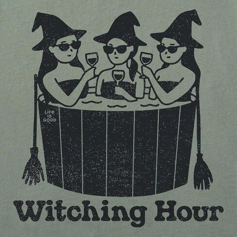 الحياة جيدة. تي شيرت نسائي قصير الأكمام من Witching Hour كسارة بوكسي، أخضر طحلبي in Saudi Arabia