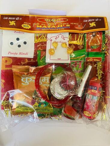 Mata Rani Solah Shringar Navratri Navratra Pooja Mata Shingar Mata Ki Bhent 16 Items Suhag Kit RO9/24-11 in Saudi Arabia