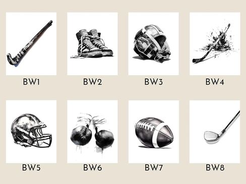 Vintage Sports Nursery Kids Bedroom Set of 3 Baseball Football and Golf Wall Art Prints (Paper, 30 x 40) in Saudi Arabia