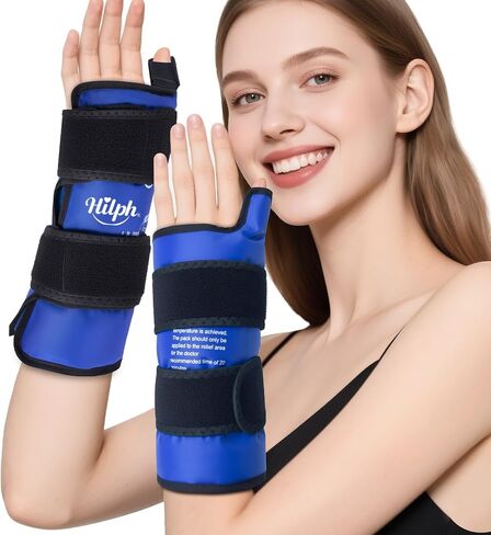Hilph Large Thumb Wrist Ice Pack for Carpal Tunnel & Tenosynovitis. Reusable Gel Ice Wrap for Thumb, Wrist and Hand Pain Relief, Wrist Hot Cold Pack for Rheumatoid Arthritis, Swelling in Kuwait