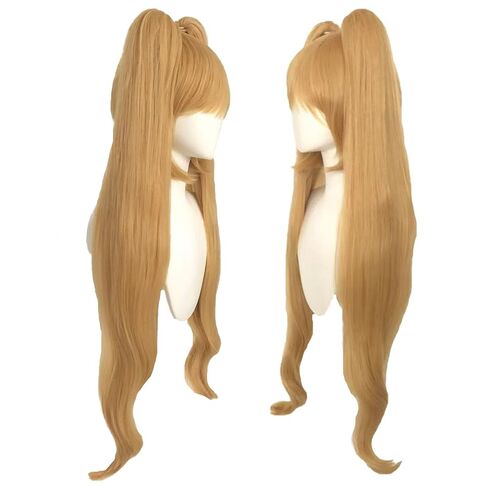 شعر مستعار وردي بطول 47 بوصة/120 سم مع ذيل حصان، شعر مستعار طويل مستقيم مع غرة، شعر صناعي وردي لحفلات الهالوين، شعر مستعار كوسبلاي مع 2 إكسسوارات عقدة فيونكة in Kuwait