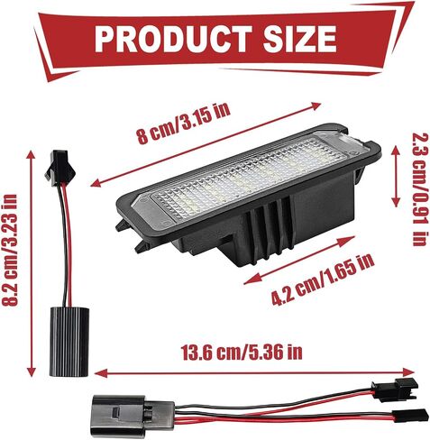 ضوء لوحة ترخيص LED مدعوم بمصابيح LED بيضاء زينون 18SMD متوافقة مع بورش كايين بوكستر كاريرا كايمان VW Golf 4 5 6 GTi Eos Beetle Rabbit CC حزمة من قطعتين in Saudi Arabia