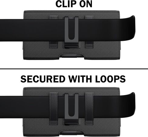 DeBin Holster for iPhone 16 Plus 16 Pro Max 15 Plus Promax 14 Plus 13pro Max 12 Max 11 Xs Max 8 Plus 7 Plus, Nylon Cell Phone Belt Holder Clip Case Carrying Pouch (Fits Phone with Protective Case) in Saudi Arabia